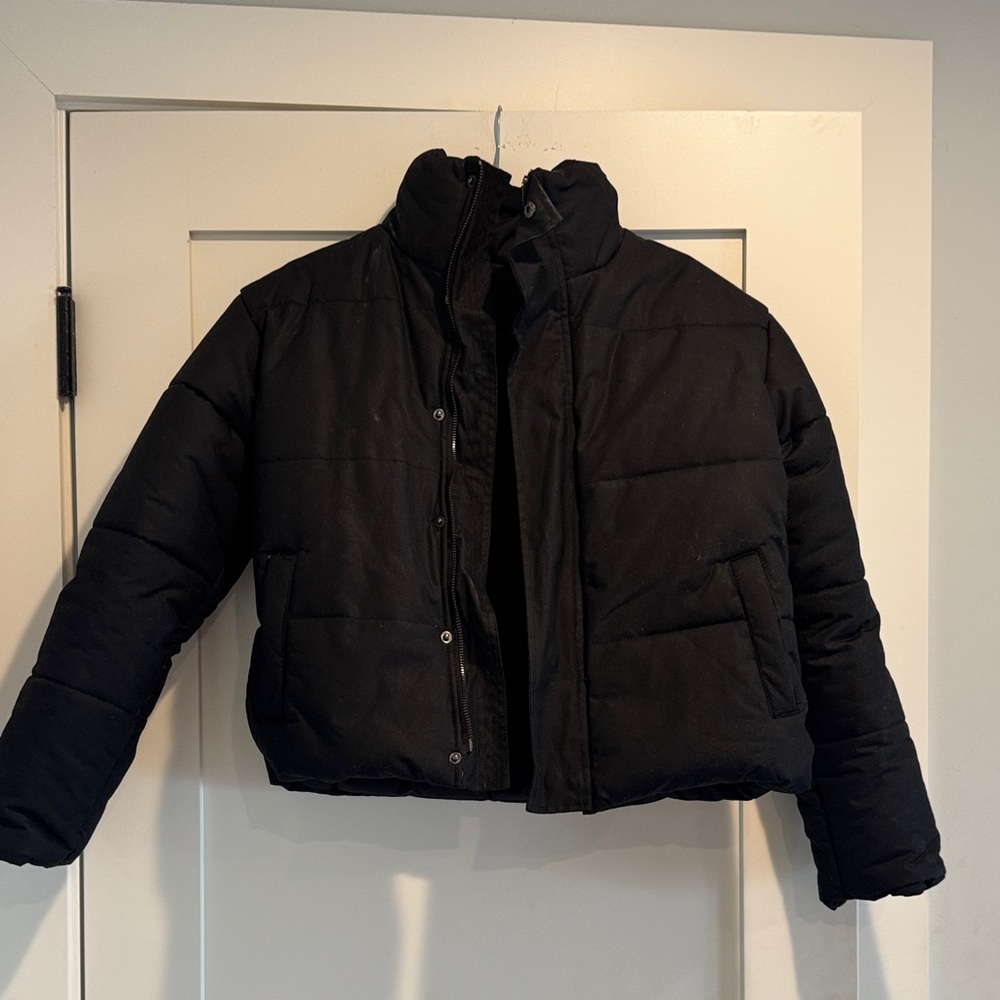 Women’s Black waxed cotton Bomber Jacket